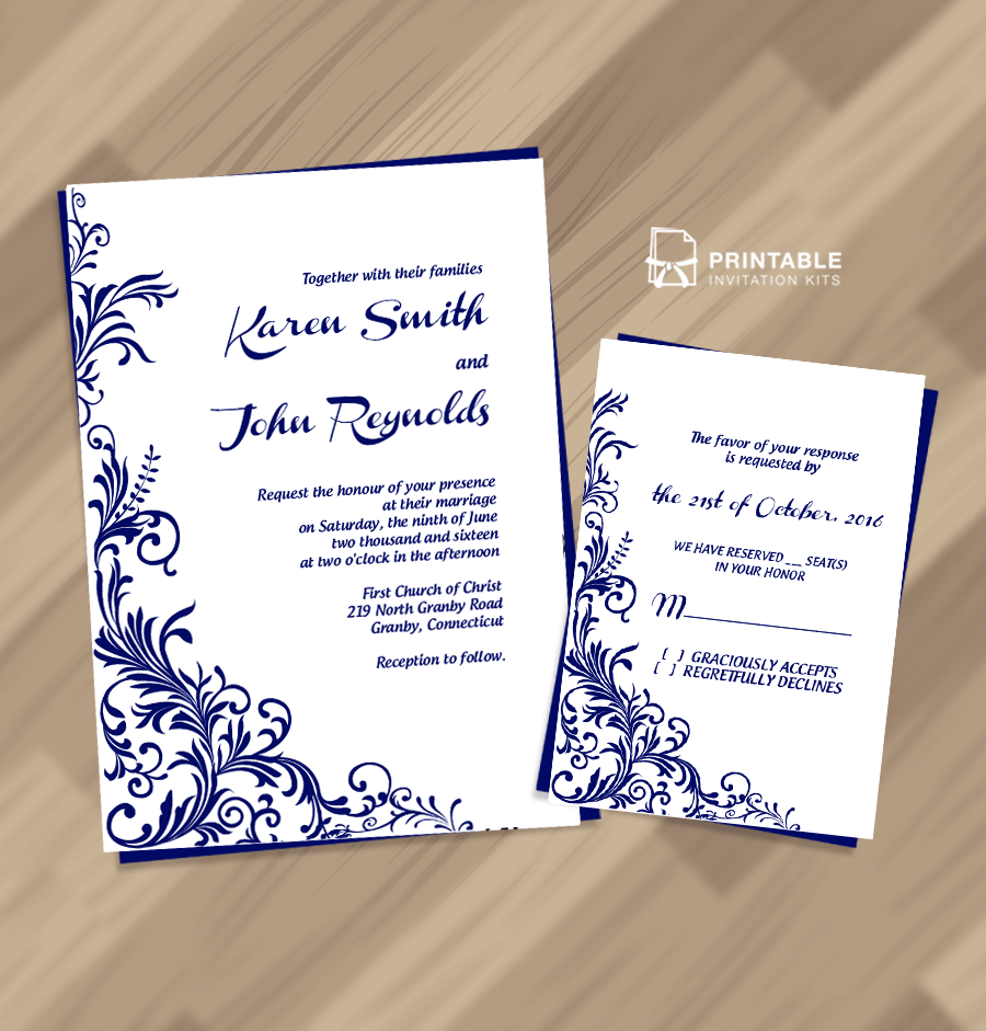 Free editable printable wedding invitations